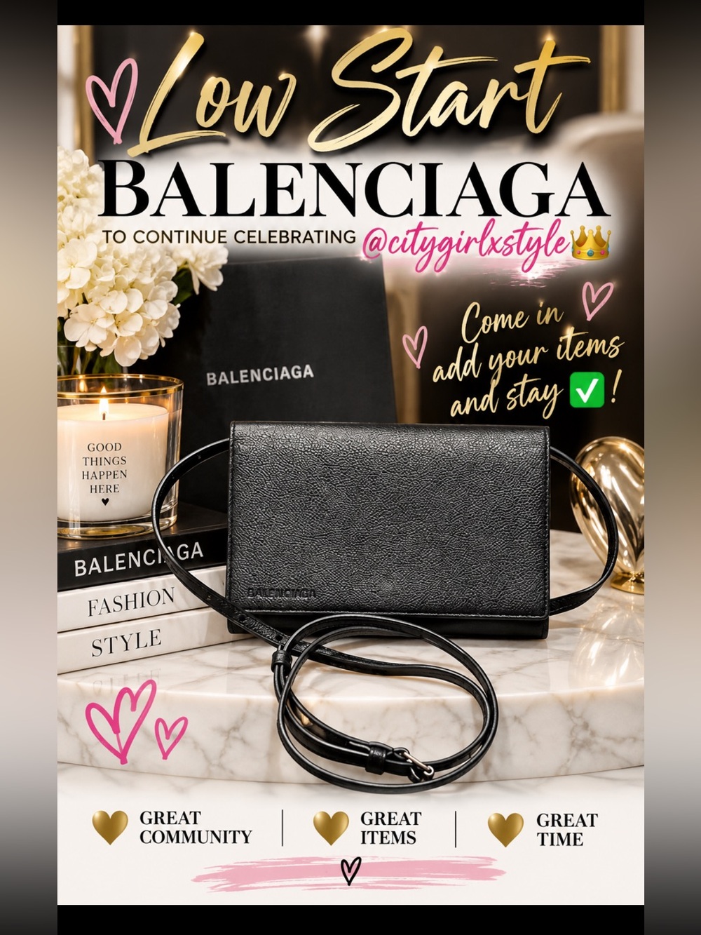 Balenciaga Black Pebbled Leather Crossbody